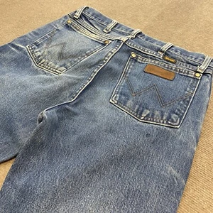 Wrangler Jeans Men 32 Fits 31x34 Faded Blue Denim 47MWZ Cowboy Western Straight - Picture 1 of 13