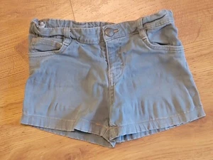 Green Denim Shorts Adjustable Waist Minor Wear Girls Size 6 - Picture 1 of 4