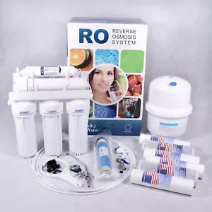 5 Stufen Umkehrosmose Anlage Wasserfilter Membran RO Tank 3,2 GAL +Ersatzfilter - Bild 1 von 24