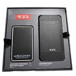 TUMI Leather Folio Case & Portable Battery - Gift Set for Samsung Galaxy S6