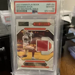 Brandon Aiyuk 2021 Hot Routes Gold PSA 10 Patch #91/149 San Francisco 49ers - Picture 1 of 4