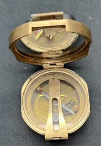 Solid Brass Natural Sine Indian Compass Vintage  - Picture 1 of 6