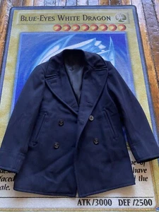 Vintage US NAVY Wool Peacoat 60s 70s Vietnam Era USN Navy Blue Coat Men's M 38R - Picture 1 of 8