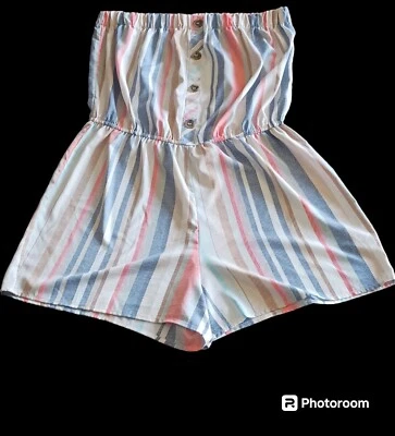 Silk Stripped Womens Romper Foto 1 de 4