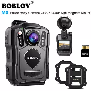 BOBLOV M5 Police Wearable Body Camera Audio Recoder GPS 2k Night Vision Cam 128G - Picture 1 of 20
