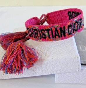 Christian Dior Woven Cotton J'Adior Adjustable Friendship Bracelet Pink-Orange - Bild 1 von 8