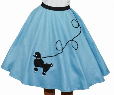 Conjunto Falda Caniche 4 Piezas AZUL CLARO AÑOS 50 Talla 1X/3X - Cintura 40"-48" - L25" Foto 1 de 4