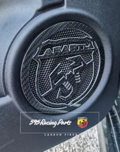Coppia cover speaker in VERO CARBONIO Abarth 500/595/695 e FIAT 500 - Foto 1 di 3