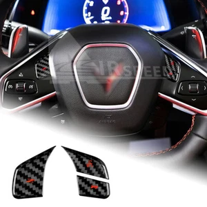 Real Carbon Fiber Voice Control Button Panel Cover For Corvette C8 2020-2023 - Foto 1 di 9