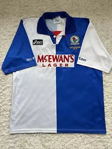 Asics Blackburn Rovers “McEwans Lager” 1994/95 Vintage 90’s Football Shirt - Bild 1 von 7