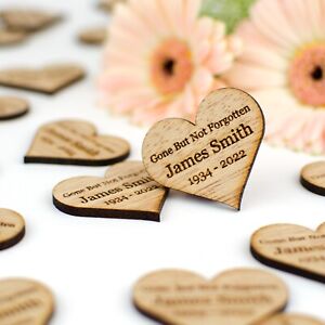 Funeral Favours 4cm Personalised Decorations Memorial Remembrance Loving Memory.