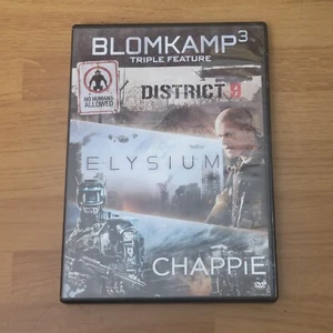 Chappie / District 9 / Elysium DVD Blomkamp Triple Feature -- 📀 - Picture 1 of 2