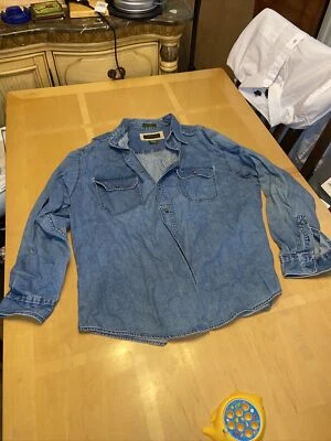 Ruff Hewn Jean Denim Jacket Size Large Vintage Mens - Image 1 of 4