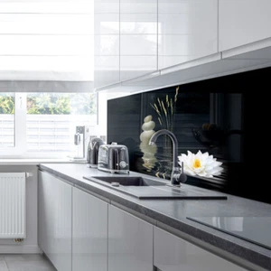 Premier Range Acrylic Splashbacks Water Lily and Accessories - Picture 1 of 5