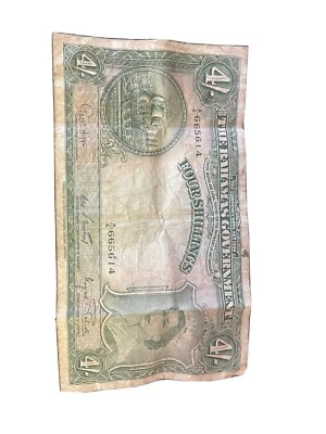 1936 (ND1947) BAHAMAS GOVERNMENT PMG FINE 15 FOUR SHILLINGS NOTE 4S Bill BUY IT! - Image 1 of 3