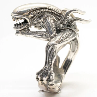 Alieno Anello .925 Argento Venom Premotheus Xenomorph Predator Motociclista - Immagine 1 di 4