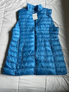 Obosoyo Women's Ultra Light Long Down Vest Winter Packable Down Jacket Lakeblue - Picture 1 of 21