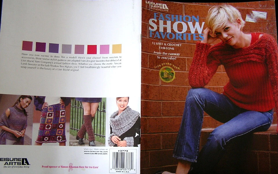 Leisure Arts Fashion Show Favorites 12 Designs Knitting & Crochet Patterns