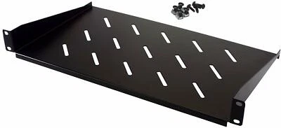 CNAweb 1U Rack Shelf - 10" Deep - Steel - Vented Rack Shelf - Rack Mount Shelf - Image 1 of 4