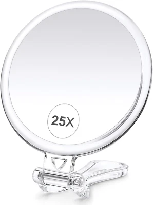 Espejo de aumento B Beauty Planet 25X, espejo de mano de doble cara de 5 pulgadas con Foto 1 de 4