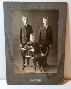 Three handsome, blond brothers, boys, Clyde, Ohio; cabinet photo c. 1910