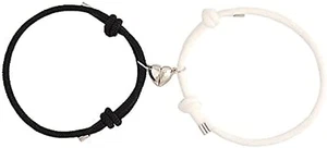 2Pcs Magnetic Couple Bracelets Love Heart Relationship Matching Rope Bracelet Mu - Picture 1 of 8