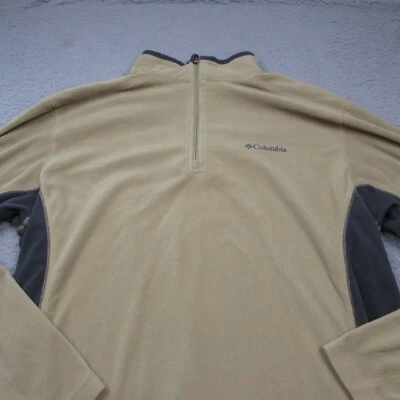 Suéter Columbia Para Hombre Grande Beige Negro 1/4 Cremallera Manga Larga Pullover Exterior Foto 1 de 4