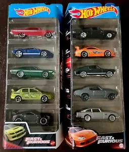 Hot Wheels 2021 & 2023 Fast & Furious 5 Pack Toyota Supra Nissan 350Z Lancer Evo - Picture 1 of 9