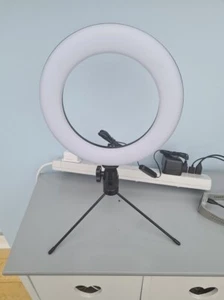 LED Dimmbar Schreibtisch Make-up Ring Licht 10" mit Stativ Ständer - Bild 1 von 4
