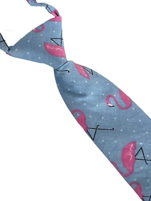 childrens light blue flamingo cotton tie by Frederick Thomas - Image 1 of 4