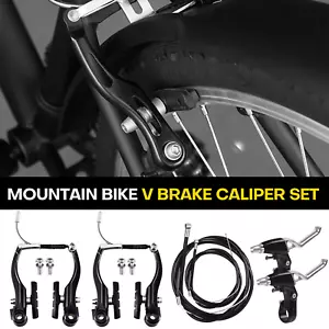 Aluminum Alloy Mountain Bike V Brake Set and Rear MTB Hybrid Caliper Cables Set - Picture 1 of 24
