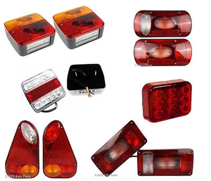 Remolque rectangular trasero furgoneta camión 5 6 7 funciones conjunto de luces niebla nuevo - Imagen 1 de 7