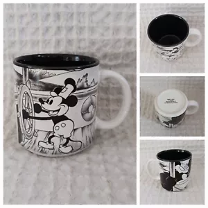 Taza de café Walt Disney STEAMBOAT WILLIE blanca negra hecha en Japón vintage - Imagen 1 de 8