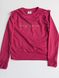 Y2K Baby Phat Girls Size 5/6 Pull Over Top Ruffled Shoulders Rainbow Logo Pink - Picture 1 of 5