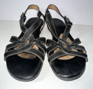 Naturalizer Womens Cooper Summer Slingback Fisherman Sandals, Black Size 6.5 EUC - Picture 1 of 11