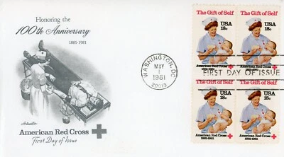 US 1910 Block FDC American Red Cross Artmaster - Image 1 of 2