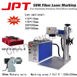 Macchina marcatrice laser 30 W/50 W JPT LP/Raycus fibra 80 mm asse rotante 7,9*7,9' USA - Foto 1 di 17