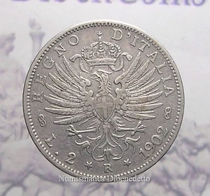 Königreich - Vittorio Emanuele III° - 2 Lire Adler Savoyen 1902 - RAR - Bild 1 von 2