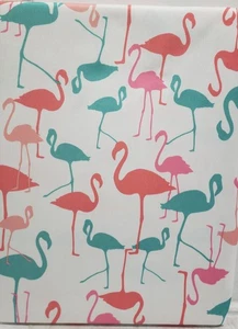 Bedruckte Indoor/Outdoor Stoff Tischdecke, 70" Rund, MEHRFARBIGE FLAMINGOS, IM - Bild 1 von 14