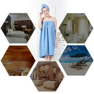 Frauen Soft Spa Bad Body Wrap Set Handtuch Bademantel Mit Schnell Trockenem FAT - Bild 1 von 16