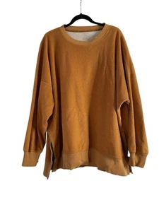 Maglione felpa donna Aerie morbido in pile arancione ruggine taglie forti XXL - Foto 1 di 3