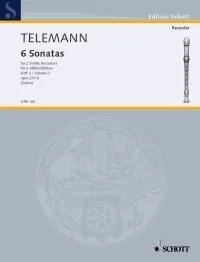 Six Sonatas Op.2 Book 3 Nos. 5-6 Georg Philipp Telemann Book [Softcover] Alto Re - Image 1 of 3