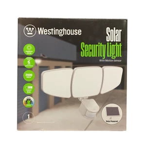 Westinghouse 2000 Lumen Solar Powered Security Light with Motion Sensor, White - Picture 1 of 2