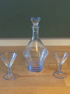 Likör-Service, Glaskaraffe mit zwei Likörgläsern - Bild 1 von 3