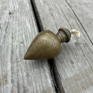 Small 7.25oz Turnip Brass Plumb Bob - Vintage Old Tools Mason Measuring Tool - Picture 1 of 7