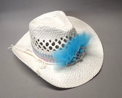 NIÑAS Sombrero de Vaquera Blanco con Corona y Parpadeo - ¡Gran Regalo! Foto 1 de 4