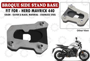 Brogue Side Stand Base "(Extender) Silver & Black Fit For Hero Mavrick 440" - Bild 1 von 4