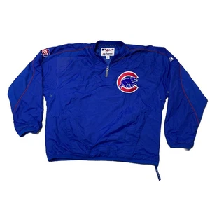 VTG Chicago Cubs Majestic Authentic Collection Dugout Jacket Adult Size M Y2K - Picture 1 of 10