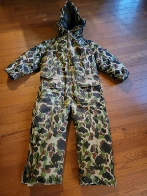 Medium Vintage Cabelas Down Camo Coveralls Parka. - Image 1 of 4