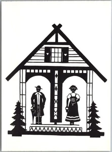 Munich, Germany Silhouette Art 4x6 Postcard "Joy of Life" Artist CHRISTA DOMER - Picture 1 of 2